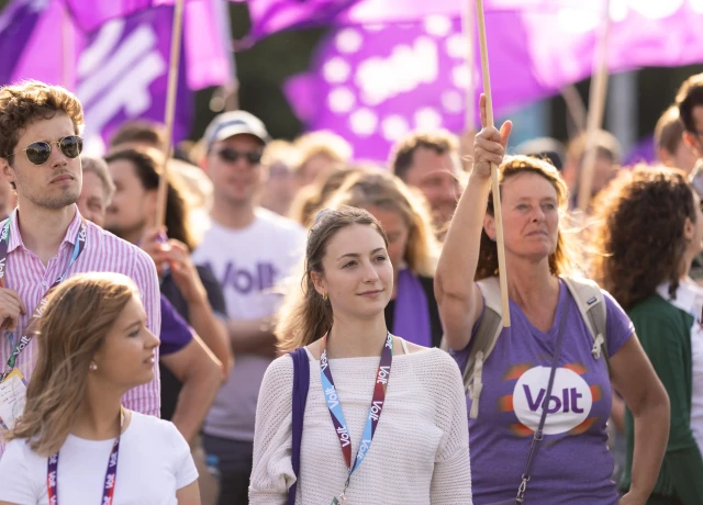 Group of Volters during a public action in Bucharest