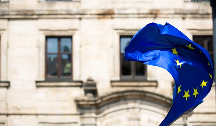 European flag flying in the air