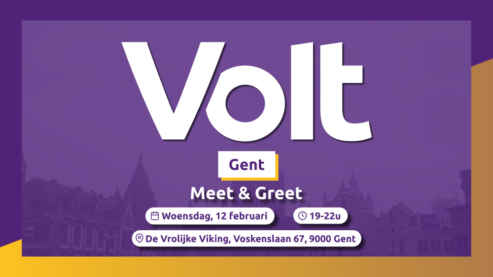 Volt Gent Meet & Greet Woensdag 12 februari 19-22u in De Vrolijke Viking: Voskenslaan 67, 9000 Gent